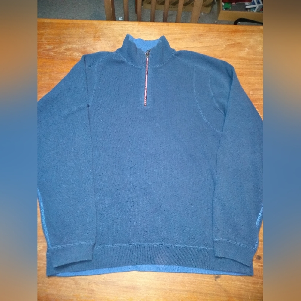 Retro Tommy Bahama Collared Knit Shirt, Blue, Size Large, 1/4 Zip, Long … - Picture 6 of 10
